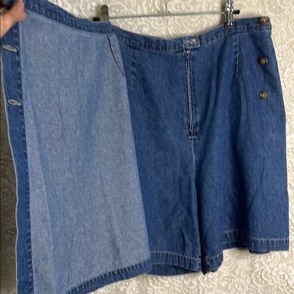 Cabin Creek Blue Mini Wrap Skort Casual 100% cotton - Picture 3 of 4